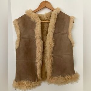 Vintage suede/fur reversible vest